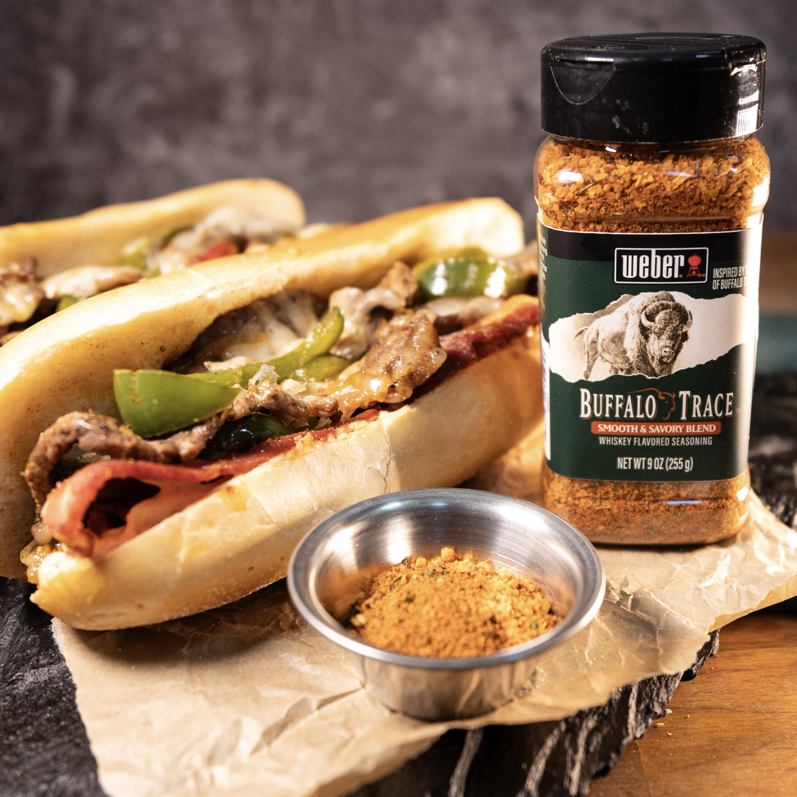 Image of Bacon Cheesesteak with Buffalo Trace™️ Whiskey Flavored Seasoning Recipe