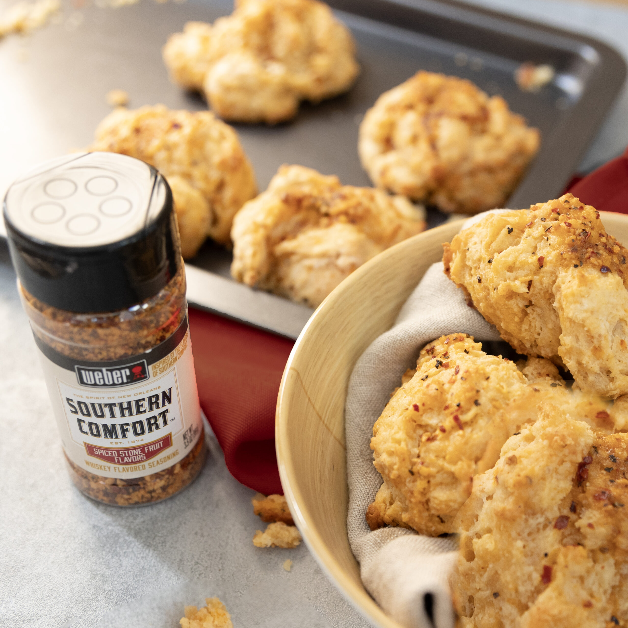 Image of Southern Comfort™️ Whiskey Flavored Seasoning Southern Spiced Drop Biscuits Recipe