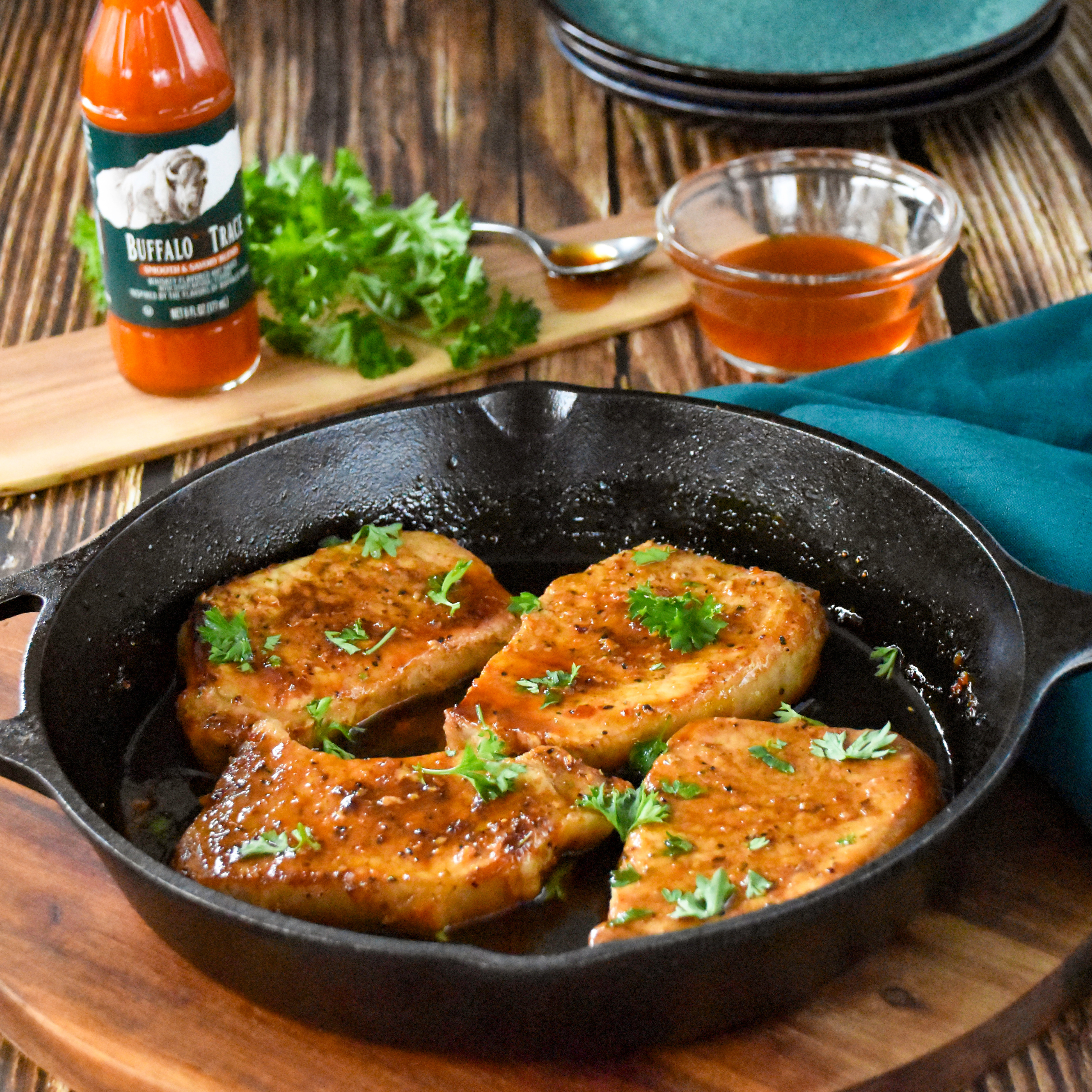 Image of Buffalo Trace™️ Hot Honey Pork Chops Recipe