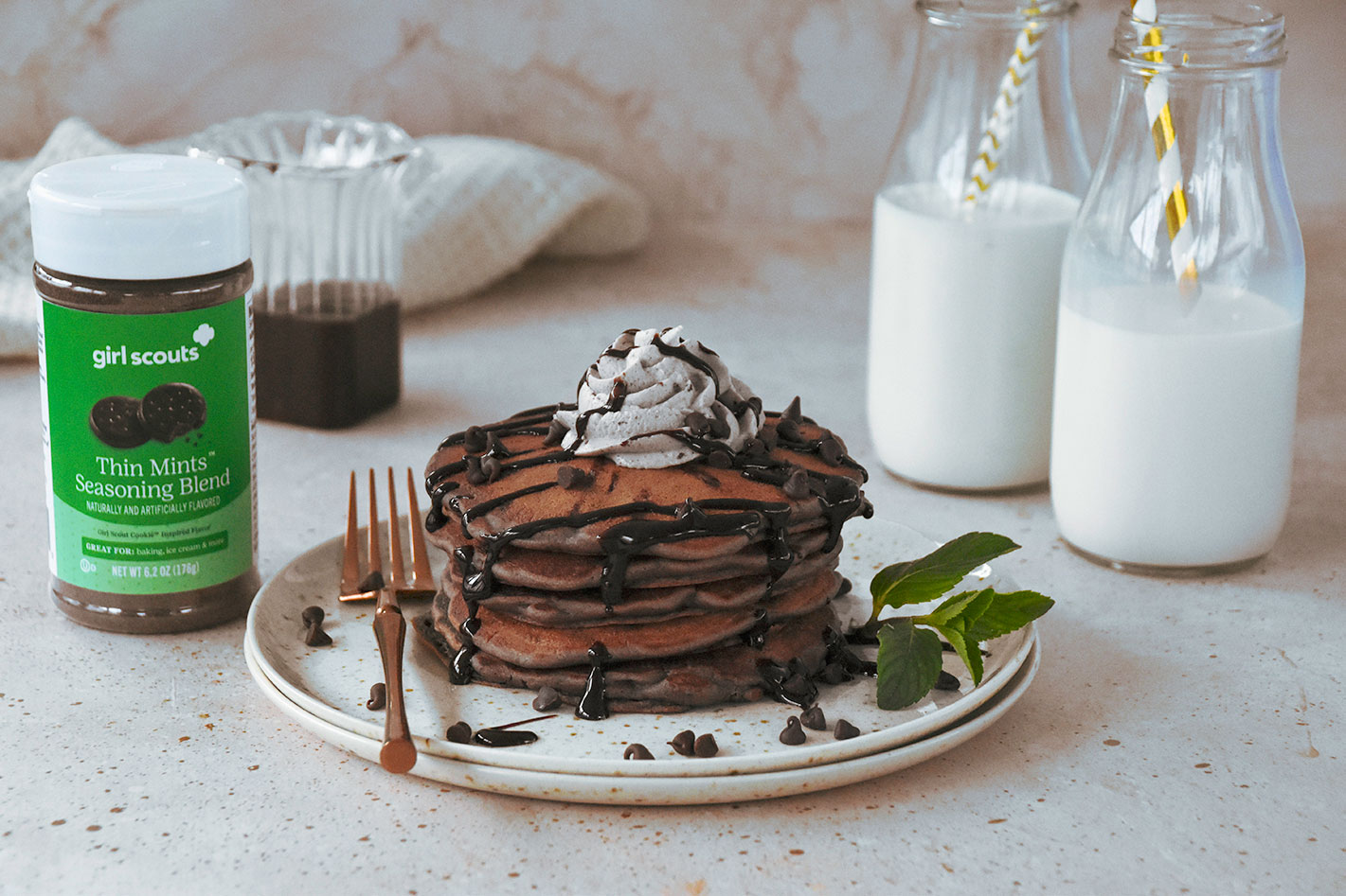 Image of Girl Scout Thin Mints™ Pancakes Recipe